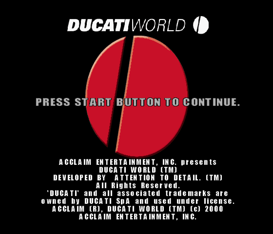Ducati World Racing Challenge Title Screen